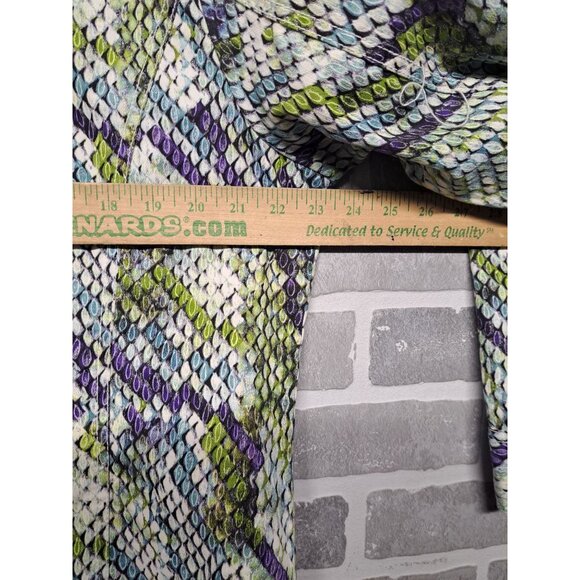 Colorful Snakeskin Print Women's Jacket Front Zipper Chest Pockets Size M‎ - Picture 12 of 12